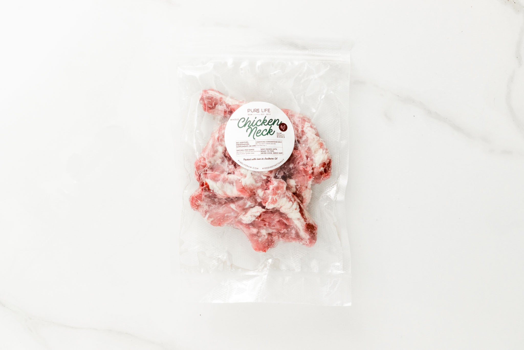 Packaged Raw Chicken Neck - Meaty Pet Bones - Pure Life Raw