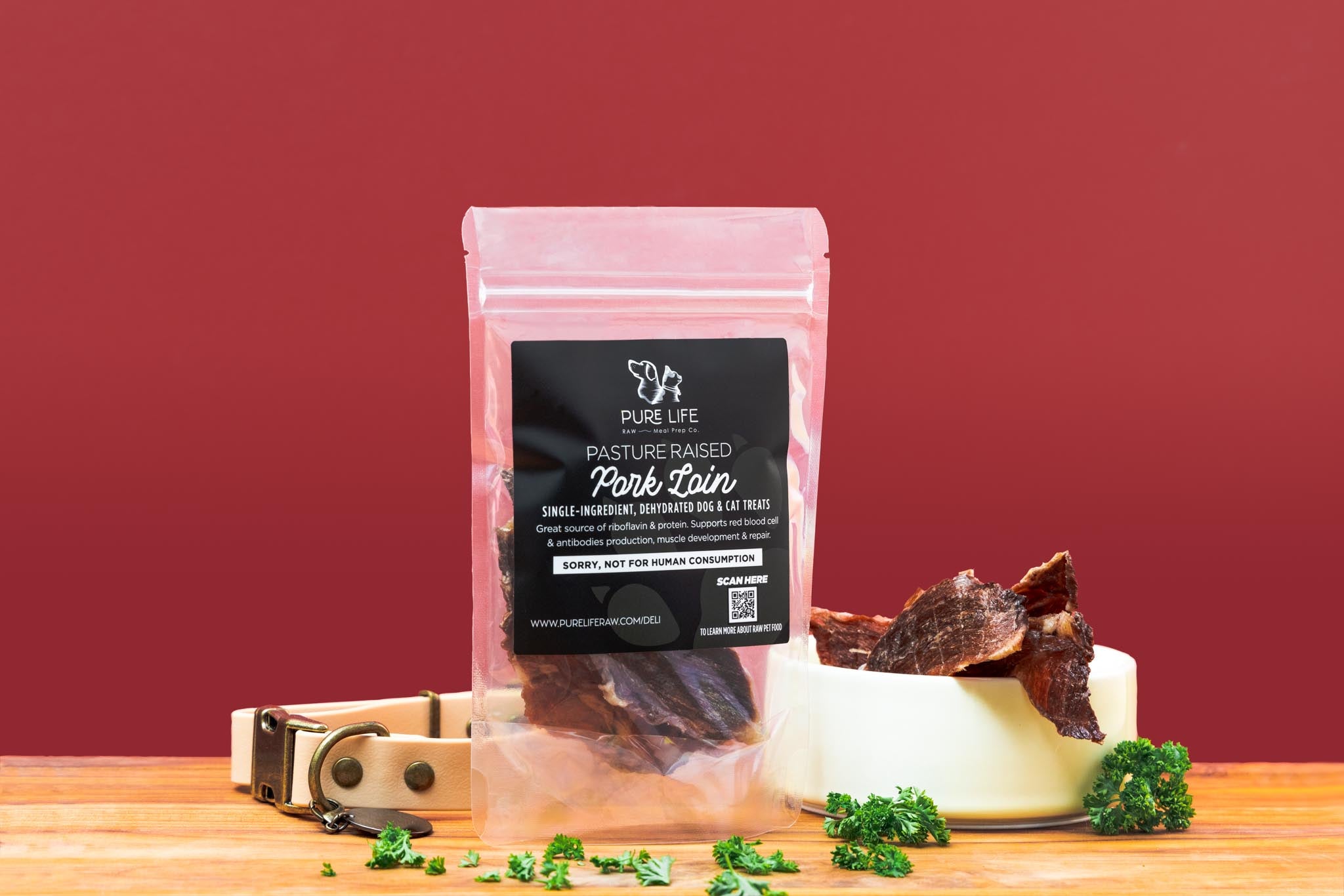 Packaged Dehydrated Pork Loin - Pet Treats - Pure Life Raw